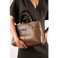 'Flores' Luxury Structured Leather Tote Bag