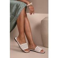 'Lottie' Woven Strap Flat Sandals