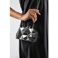 Where's That From Women's 'Rica' Geometric Clutch Bag in Silver