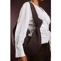 Where's That From Women's 'Aqua' Knotted Strap Woven Shoulder Bag in Dark Brown