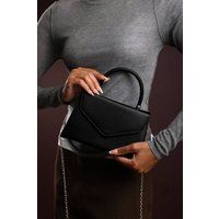 Where's That From Women's 'Marina' Structured Top Handle Shoulder Bag in Black