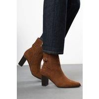 'Jolie' Suede Mid Heel Ankle Boots with Side Buckle