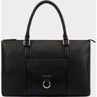 Lloyd Baker London – DARIAH Leather Tote Bag: Women/'s Classic and Modern Design in 100% Genuine Full Grain Leather with a Full Zip Closure- JET BLACK (Black)