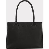 Lloyd Baker London – DAISSY Leather Shoulder Bag: Women/'s Modern Classic Design in 100% Genuine Full Grain Leather with Triple Compartments- JET BLACK (Black)