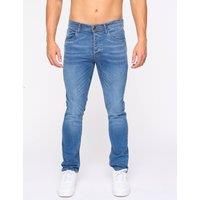 Crosshatch Mens Malcolm Slim Jeans (38L) (Stone Wash)