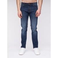 Henleys - Mens ‘MAYHEN’ Slim Fit Cotton Rich Denim Jeans (Dark Wash, W36 L32)