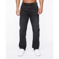 Duck And Cover Janstar Mens Straight Leg Denim Jeans Smart Casual Pants Black