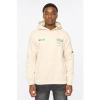 Duck&Cover Men's Skullmatic Hoodie in Off-White | Size: Large