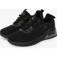 Crosshatch Earsdon Mens Memory Foam Trainers Flyknit Casual Sneakers Black