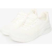 Crosshatch Earsdon Mens Memory Foam Trainers Flyknit Casual Sneakers White