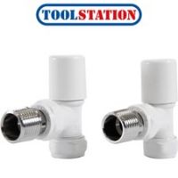 Made4Trade Modern Towel Radiator Valve White Angled