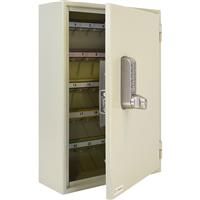 Codelocks Key Secure By Extra Security Key Cabinet with CL2255 Electronic Lock 50 Padlock Hooks in Light Grey Steel