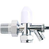 Made4Trade Angled Radiator Valve Drain Off Plated 15mm in Chrome