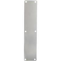 Lockworks Polished Aluminium Radius Corner Finger Plate 350 x 75mm in Chrome