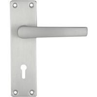 Lockworks Contract Aluminium Door Handle Lock Satin (Pair) in Chrome