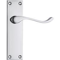 Lockworks Victorian Scroll Door Handle Latch Polished (Pair) in Chrome