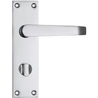 Lockworks Victorian Straight Door Handle Bathroom Polished (Pair) in Chrome