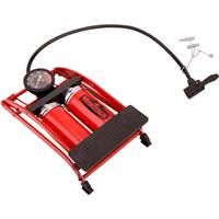 Minotaur Twin Cylinder Foot Pump & Gauge All Metal