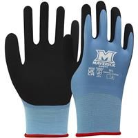 Maverick Safety MK38 Water Resistant Grip Gloves Large (Pair) in Blue/Black Latex