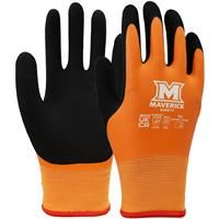Maverick Safety Maverick MK03 Waterproof Thermal Grip Gloves in Orange + Black Acrylic