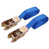Minotaur Ratchet Tie Down Strap Set 25mm x 5m (2 Pack) in Blue