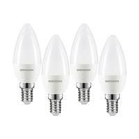 Wessex Electrical Wessex LED Frosted Dimmable Candle Bulb Lamps 3.4W SES Warm White 470lm (4 Pack) Plastic