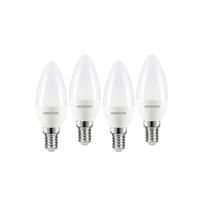 Wessex LED Frosted Dimmable Candle Bulb Lamps 3.4W SES Cool White 470lm (4 Pack) Plastic