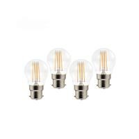 Wessex Electrical Wessex LED Filament Dimmable Mini Globe Bulb Lamps 3.4W BC Warm White 470lm (4 Pack)