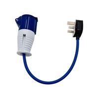 Wessex Electrical Wessex Fly Lead Socket Convertor 16A-13A in Blue
