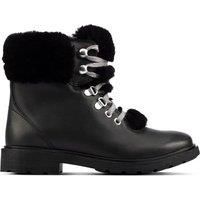 BNIB Clarks Girls ASTROL HIKER K Black Leather Boots