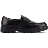Clarks Loxham Craft Youth Leather Shoes in Black Standard Fit Size 4