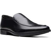 Clarks Howard Edge Black Leather Mens Slip On Shoes