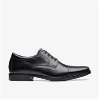 Clarks Men/'s Howard Cap Oxford, Black Leather, 6 UK