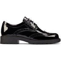 Clarks Orinoco 2 Limit Leather Shoes in Black Patent Wide Fit Size 3