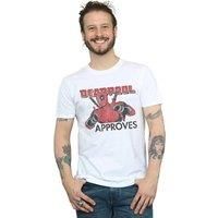 Marvel Men/'s Deadpool Approves T-Shirt White XX-Large