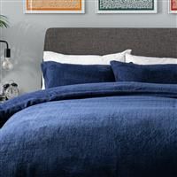 Argos Home Navy Fleece Bedding Set - Single