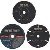 Erbauer Wood/Metal/Plastic Mini Saw Blade Set 11mm Bore 3 Piece Set (889PX)