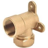 Flomasta SFU_0283 Brass Compression Adapting 90 Wall Plate Elbow 22mm x 3/4" (993KR)