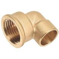 Flomasta SFU_0663 Brass End Feed Adapting 90 Female Elbow 15mm x 1/2" (911KR)