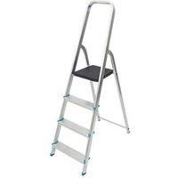 Mac Allister 4 Tread Aluminium, Plastic & Steel Step Ladder (H)1440M