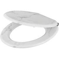 GoodHome Pilica White & Black Bottom Fix Soft Close Toilet Seat