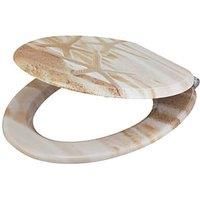GoodHome Pilica Yellow Soft close Toilet seat