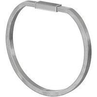 GoodHome Elland Brushed Silver Effect Wall-Mounted Towel Ring (W)194mm