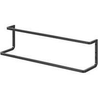 GoodHome Elland Black Powder-Coated Wall-Mounted Double Towel Rail (W)600mm