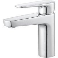Swirl Caldew Basin Mono Mixer with Clicker Waste Silver (539PG)