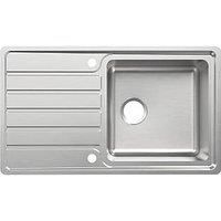 Cooke & Lewis Apollonia Satin Stainless steel 1 Bowl Sink & drainer