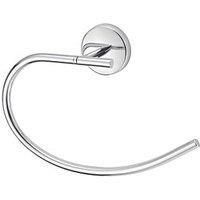GoodHome Ormara Polished Silver Effect Chrome-Plated Wall-Mounted Towel Ring (W)220mm