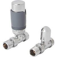 Flomasta Chrome Straight Thermostatic Radiator Valve & Lockshield 1/2" x 15mm (164FW)