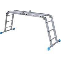 Mac Allister 4-Section Aluminium Folding Ladder With Platform 3.30m (602KK)