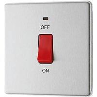 LAP 45A 1-Gang DP Cooker Switch Brushed Stainless Steel with LED (671KJ)